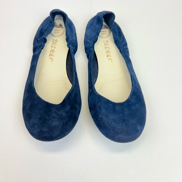 Delman Ballet Flats Womens Size 7.5M Navy Blue Suede Loafers - Picture 8 of 9